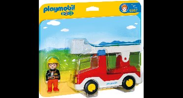PLAYMOBIL 1.2.3 Brandweerwagen met ladder - 6967