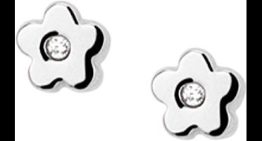 The Kids Jewelry Collection Oorknoppen Bloem - Zilver Gerhodineerd