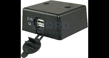 Dubbele USB stekkerdoos 2.1A /1.0A opbouw