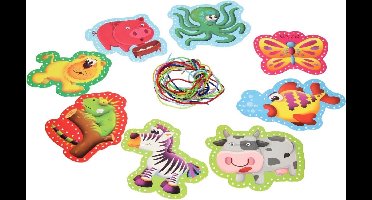 Grafix Rijgblokken Dieren 8 Stuks