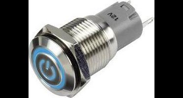 TRU COMPONENTS 1303026 LAS2GQF-11ZET/B/12V/S/P Drukschakelaar 48 V/DC 2 A 1x aan/aan Continu Blauw IP65 1 stuk(s)