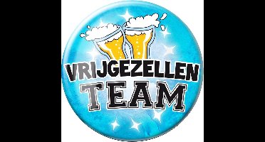 Paperdreams XL button Vrijgezellen Team - blauw - vrijgezellenfeest - accessoires