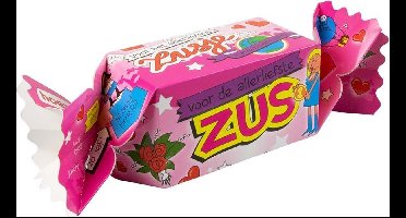 Toffee doos "Zus" 20 Cm Karton Roze