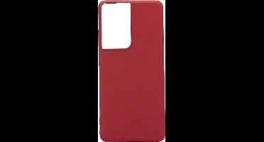 Shop4 - Geschikt voor Samsung Galaxy S21 Ultra Hoesje - Zachte Back Case Mat Rood