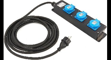 HBM Professionele IP44 Stekkerdoos Met 5 Meter Kabel 3 x 1,5 mm