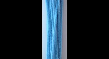 Chenilledraad - 30cm - 6mm - 20 stuks aqua