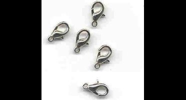 Karabiner zilverkleur 10 millimeter 5 Stuks