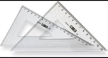 M+r Tekendriehoeken 13/18 Cm Transparant 2-delig