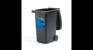 Container sticker Schildpad - Fotoprint oogcontact met schildpad - 40x40 cm - kliko sticker - weerbestendige containersticker