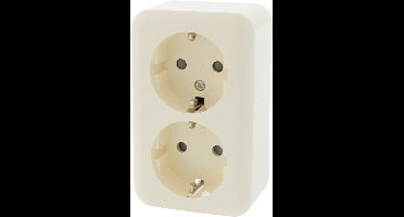 Contactdoos Opbouw 2Voudig Kindbev Randaarde - Creme