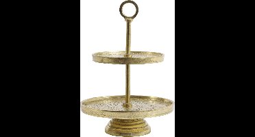 Light & Living Etagère Lutek - Goud - 2 Laags - Metaal - Modern,Luxe - Woonkamer