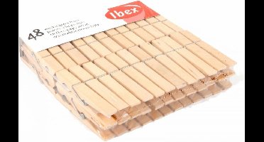 Ibex Wasknijpers - Hout - 48 stuks