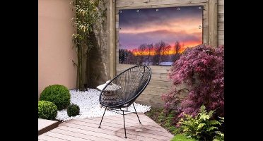 Tuindecoratie Schemering Laagland in Zweden - 60x40 cm - Tuinposter - Tuindoek - Buitenposter