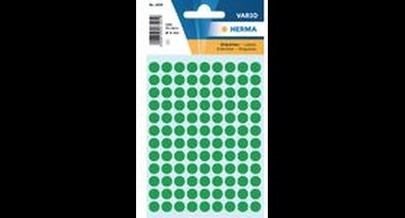 HERMA 1835 Etiketten 8MM Ø DONKERGROEN pak á 5 vel