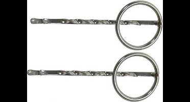 Haarsoires Haarspeld schuifspeldjes - Ringen strass 5cm - Goud - Set van 2 - Haarklem - Haarclip - Haaraccessoires voor Dames & Kinderen - Hair Clip - Decoratieve Haaraccessoire