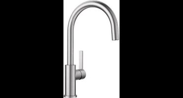 ééngreeps wastafelmengkraan van geborsteld roestvrij staal - blanco - 523120