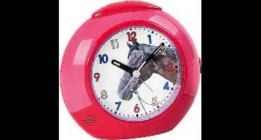 Kinderwekker met paardmotief rood