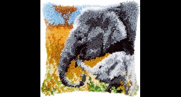 Vervaco - Knoopkussen kit - Olifant met jong - PN-0147955 - Borduren - Borduurpakket - Borduurpakket volwassenen - Borduurpakket kind