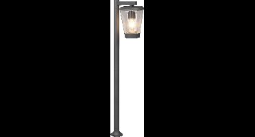 LED Tuinverlichting - Staande Buitenlamp - Torna Civonu - E27 Fitting - 1-lichts - Spatwaterdicht IP44 - Rond - Mat Antraciet - Aluminium