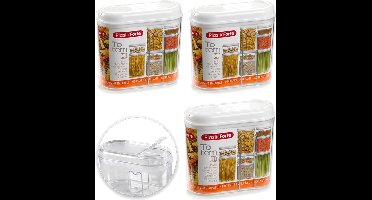 PlasticForte Voorraadbus met strooi deksel - 4x stuks - 1 liter - kunststof