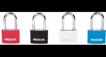 Stahlex Kleurrijk aluminium hangslot - stootvast - Klasse A beveiliging - 61 mm - inclusief 2 sleutels