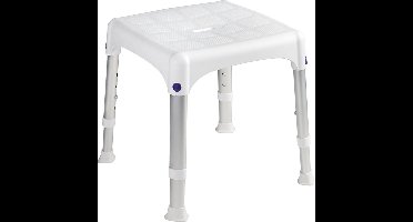 Deluxe Badopstapje - Vierkant - Wit - verstelbaar in hoogte 270-340 mm