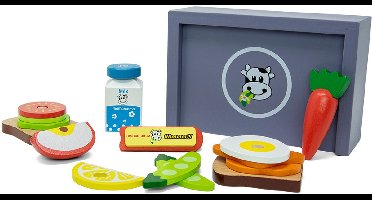 Mamamemo Speelgoedeten Lunchbox Junior 17,5 Cm Hout 16-delig