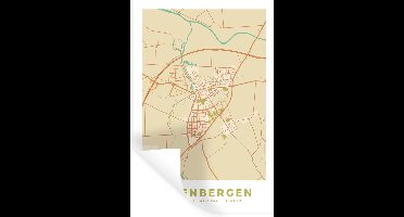 Muurstickers - Sticker Folie - Stadskaart - Kaart - Steenbergen - Plattegrond - 20x30 cm - Plakfolie - Muurstickers Kinderkamer - Zelfklevend Behang - Zelfklevend behangpapier - Stickerfolie