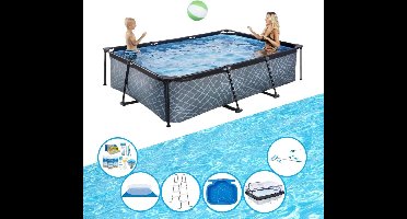EXIT Zwembad Stone Grey - 300x200x65 cm - Frame Pool - Zwembadset