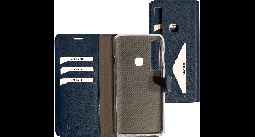Mobiparts hoesje geschikt voor Samsung Galaxy A9 (2018) - Wallet/Boekhoesje - Eco Leer - Magneet Sluiting - Opberg vakken - Blauw