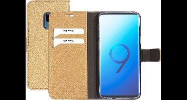 Mobiparts hoesje geschikt voor Samsung Galaxy S9 - Saffiano Wallet/Portemonnee hoesje - Magneet Sluiting - 3 Opbergvakken - Goud