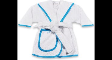 Funnies Badjas Katoen Wit/blauw Maat 86/92