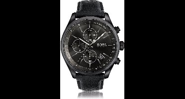 Hugo Boss HB1513474 Horloge - Leer - Zwart - 44 mm