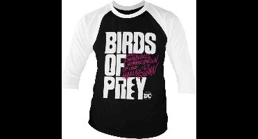 DC Comics Harley Quinn Raglan top -L- Birds Of Prey - Logo Zwart/Wit