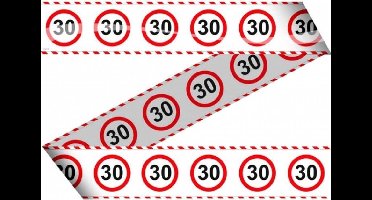 3x stuks markeerlinten/afzetlinten 30 jaar versiering met stop bord 15 meter - feestartikelen