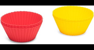 Patisse Bakvorm Cupcake 14 X 4 Cm Siliconen Rood/geel 6-delig
