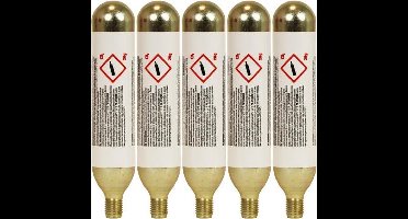 Dresco Co2 Patronen 20 Gram Staal Zilver 5-delig