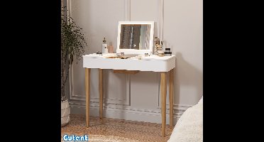 Gutent Kaptafel-met-Spiegel-met-lamp-Geïntegreerd-Gelakt-Wit