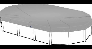 Afdekzeil voor ovaal zwembad 750 x 360 cm (zeilmaat: 810 x 420 cm)