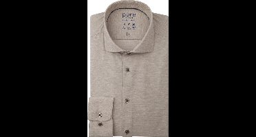 Pure Shirt Melange Beige - Maat 40 - Heren - Overhemden Casual