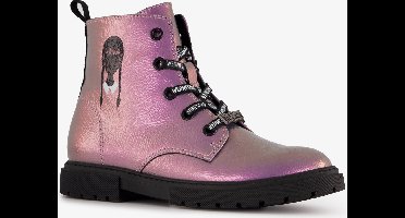 Wednesday meisjes veterboots metallic roze - Maat 39