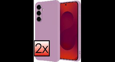 Hoesje - 2 Stuks - Geschikt voor Samsung Galaxy S25 Plus - Sterk & Shockproof - Case Siliconen - Back Cover - Telefoon Hoes - Lila