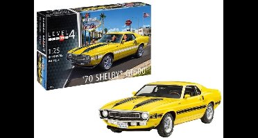 Zylo® Modelbouw Auto - Modelbouw Auto Bouwpakket - Modelbouwpakket - Shelby Mustang GT500 Bouwpakket Schaal 1:25 - 20x9x7cm - Geel