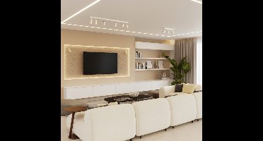 Sollux Lighting Plafondlamp Ring - 17x117x6cm - GU10 - beige - staal