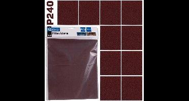 GEKO Schuurvellen - 230x280 mm - P240 korrel - 10 stuks