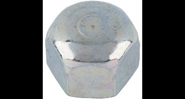 Wurth - DIN 917 staal verzinkt - Zeskantdopmoer, laag model DIN 917, staal 6, verzinkt, blauw gepassiveerd (A2K) - x 50 st