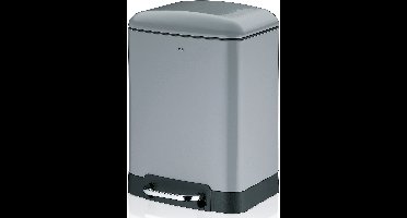 Pedaalemmer, afvalbak, prullenbak grijs 6 liter