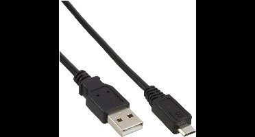 USB-A naar Micro USB-B Kabel - USB 2.0 - 1,5 meter - Zwart