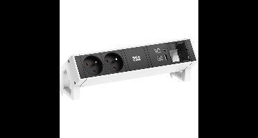 BACHMANN DESK2 2xUTE 1xUSB A/C 22W 1xCM 0,2m GST18 RAL9010