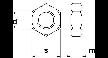 Zeskantmoer M22 thermisch verzinkt - 50 stuks